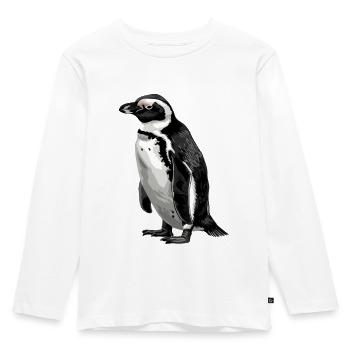 Pinguin - Kinder Premium Bio Langarmshirt - Weiß - Vorne - AI Model Kid Female (0cm)