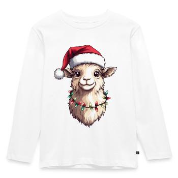Alpaka Weihnachten - Kinder Premium Bio Langarmshirt - Weiß - Vorne - AI Model Kid Female (0cm)