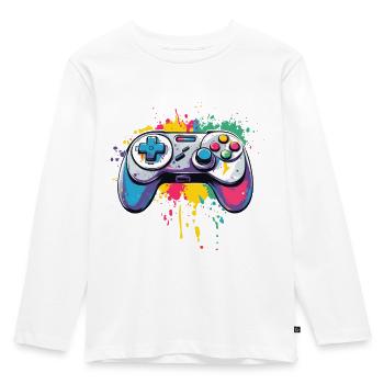 Video Spiel Controller für Gamer - Kinder Premium Bio Langarmshirt - Weiß - Vorne - AI Model Kid Female (0cm)