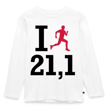 Marathon - Kinder Premium Bio Langarmshirt - Weiß - Vorne - AI Model Kid Female (0cm)