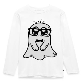 Little Nerd Ghost Comic - Kids' Premium Longsleeve Shirt - white - Front - AI Model Kid Female (0cm)