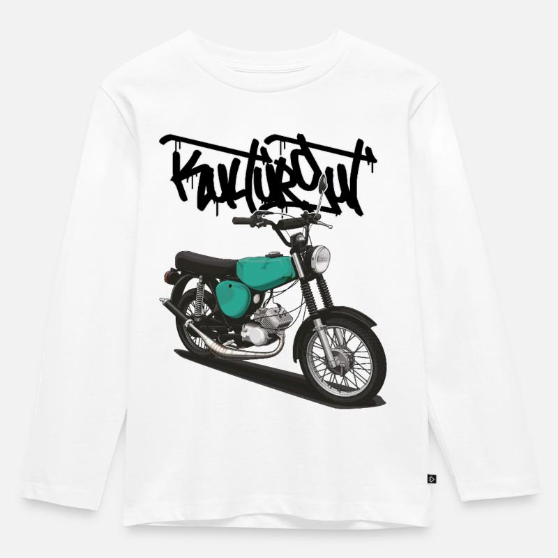 S51 (türkis) // Illustration - Kinder Premium Bio Langarmshirt - Weiß