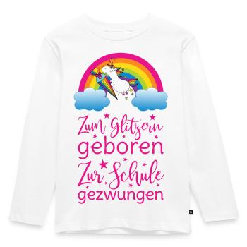 Licorne née à Sparkle forcée d’aller à l’école - T-shirt manches longues Premium Enfant - blanc - Devant - AI Model Kid Female (0cm)