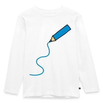 easy_drawing_3c - Kinder Premium Bio Langarmshirt - Weiß - Vorne - AI Model Kid Female (0cm)