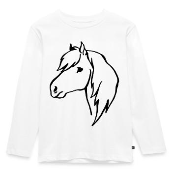 Poney - T-shirt manches longues Premium Enfant - blanc - Devant - AI Model Kid Female (0cm)