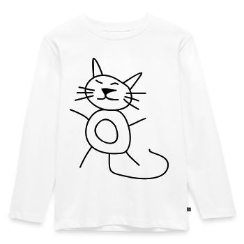 Kinderzeichnungen: Kätzchen - Kinder Premium Bio Langarmshirt - Weiß - Vorne - AI Model Kid Female (0cm)