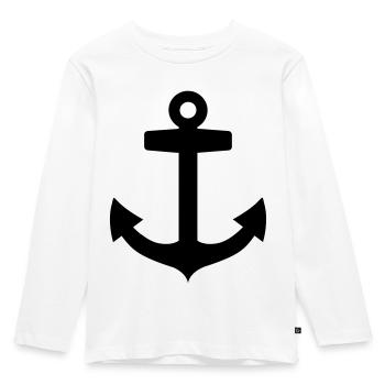 Anker - Kinder Premium Bio Langarmshirt - Weiß - Vorne - AI Model Kid Female (0cm)