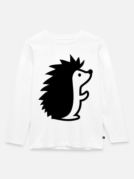 Igel - Kinder Premium Bio Langarmshirt - Weiß