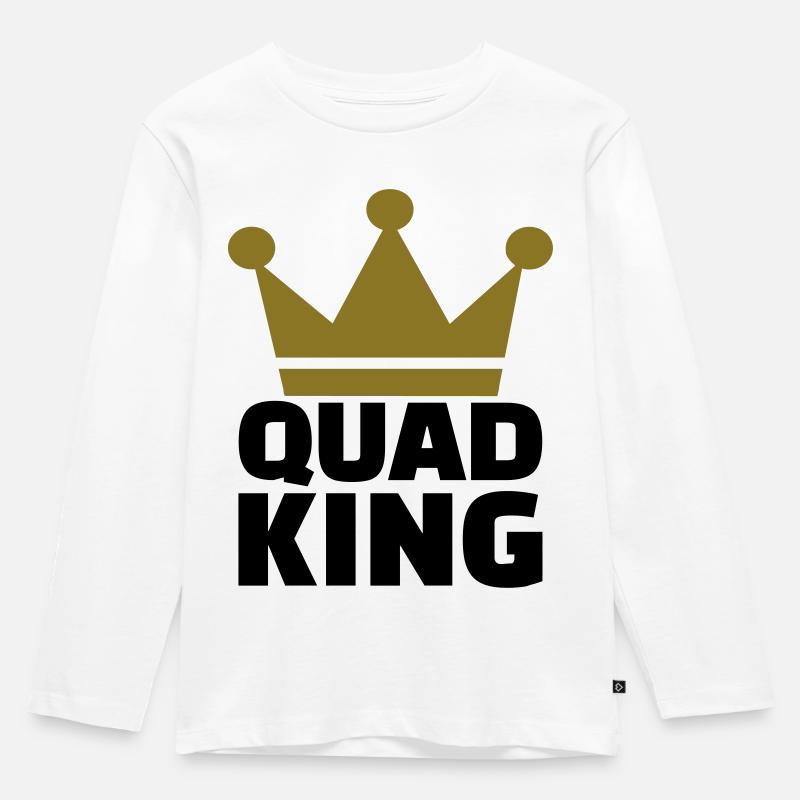 Quad - Kinder Premium Bio Langarmshirt - Weiß