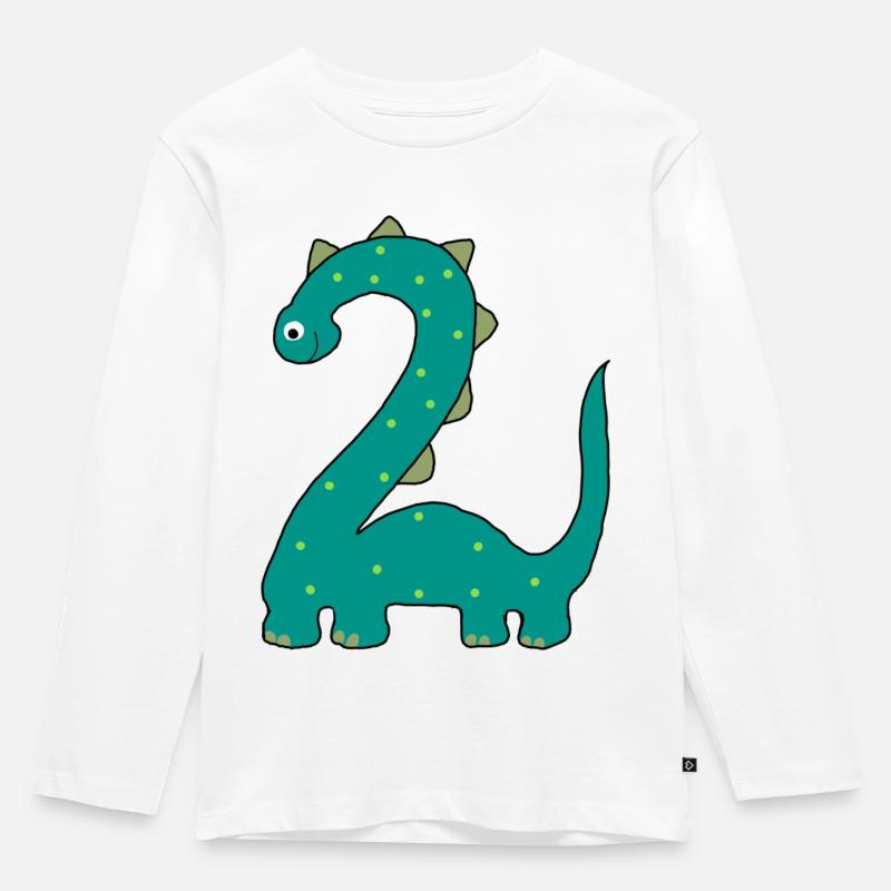 Langhals 2 - Kinder Premium Bio Langarmshirt - Weiß