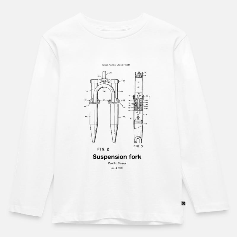 Suspension fork - Kinder Premium Bio Langarmshirt - Weiß