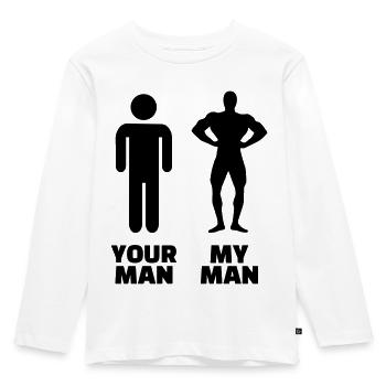 Your Man my Man - Kids' Premium Longsleeve Shirt - white - Front - AI Model Kid Female (0cm)