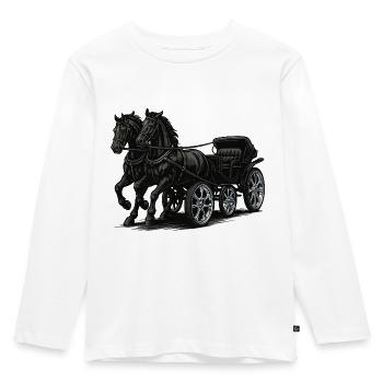 Carriage with modern chrome rims - Kids' Premium Longsleeve Shirt - white - Front - AI Model Kid Female (0cm)