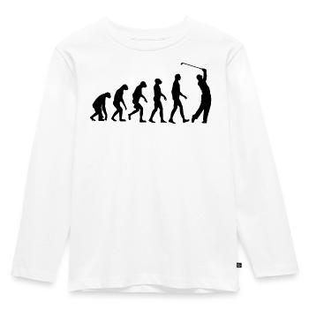 Golf Evolution Golfing - Kinder Premium Bio Langarmshirt - Weiß - Vorne - AI Model Kid Female (0cm)
