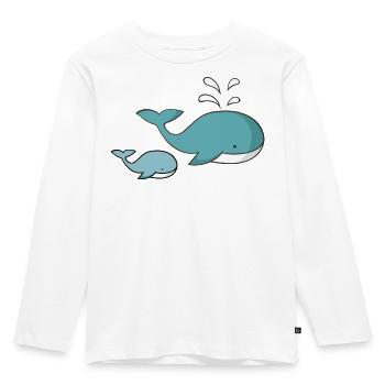 Wal - Kinder Premium Bio Langarmshirt - Weiß - Vorne - AI Model Kid Female (0cm)