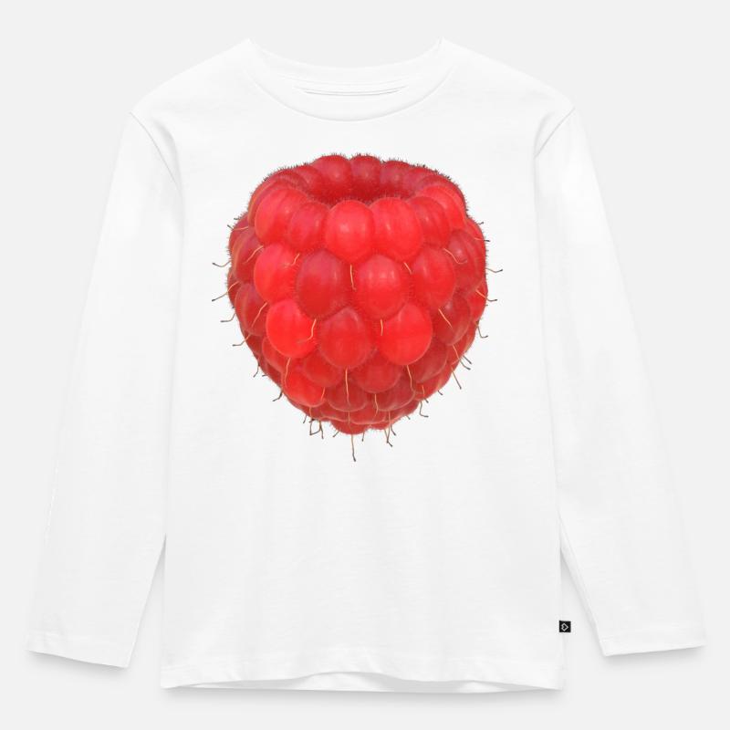 Raspberry Cluster Pattern - Kids' Premium Longsleeve Shirt - white