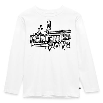 Saxofon - Kinder Premium Bio Langarmshirt - Weiß - Vorne - AI Model Kid Female (0cm)