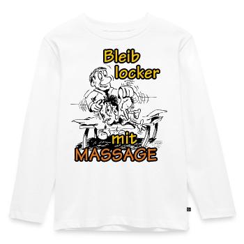 Massage - Kinder Premium Bio Langarmshirt - Weiß - Vorne - AI Model Kid Female (0cm)