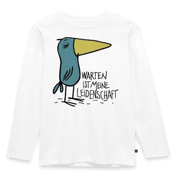 warten - Kinder Premium Bio Langarmshirt - Weiß - Vorne - AI Model Kid Female (0cm)