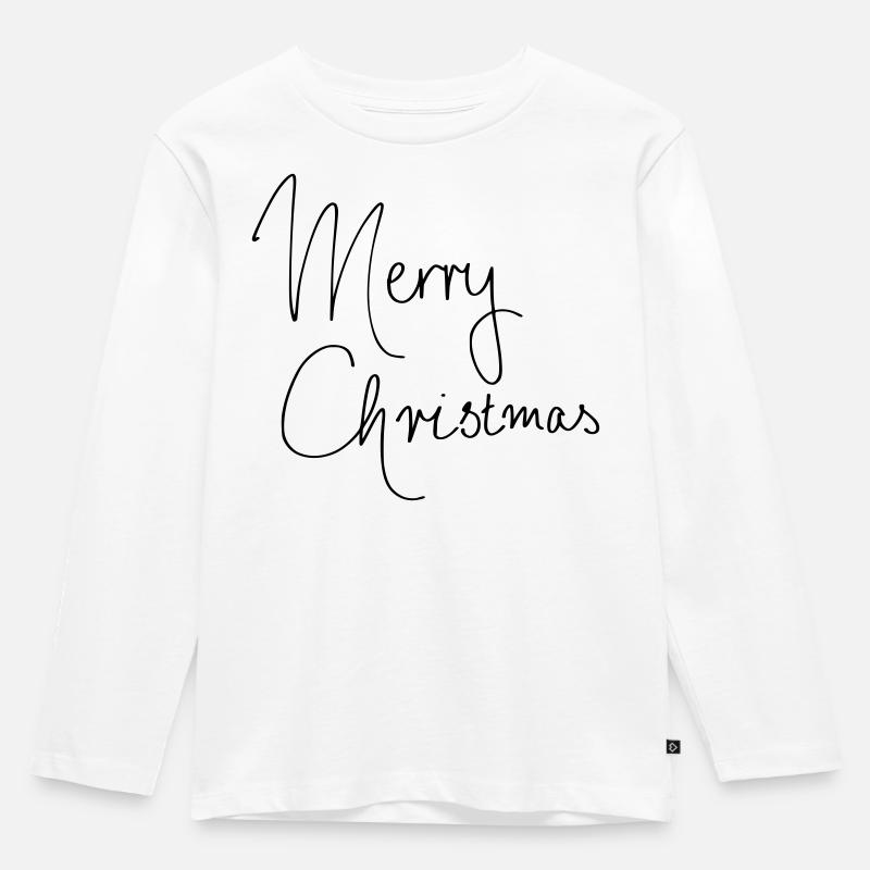 Merry Christmas - Kinder Premium Bio Langarmshirt - Weiß
