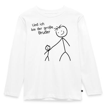 Stolzer großer Bruder - Kinder Premium Bio Langarmshirt - Weiß - Vorne - AI Model Kid Female (0cm)