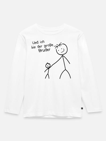 Stolzer großer Bruder - Kinder Premium Bio Langarmshirt - Weiß