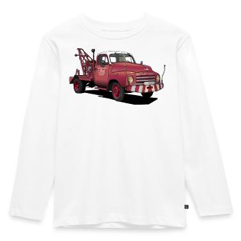 Abschleppwagen, Pannenhilfe - Kinder Premium Bio Langarmshirt - Weiß - Vorne - AI Model Kid Female (0cm)