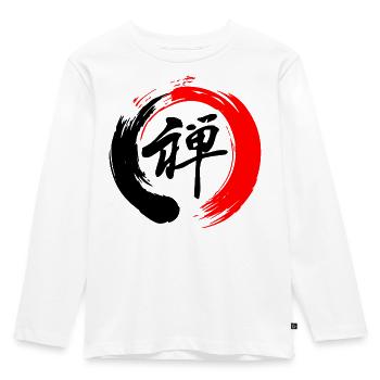 Zen enso zen circle red and black - Kids' Premium Longsleeve Shirt - white - Front - AI Model Kid Female (0cm)