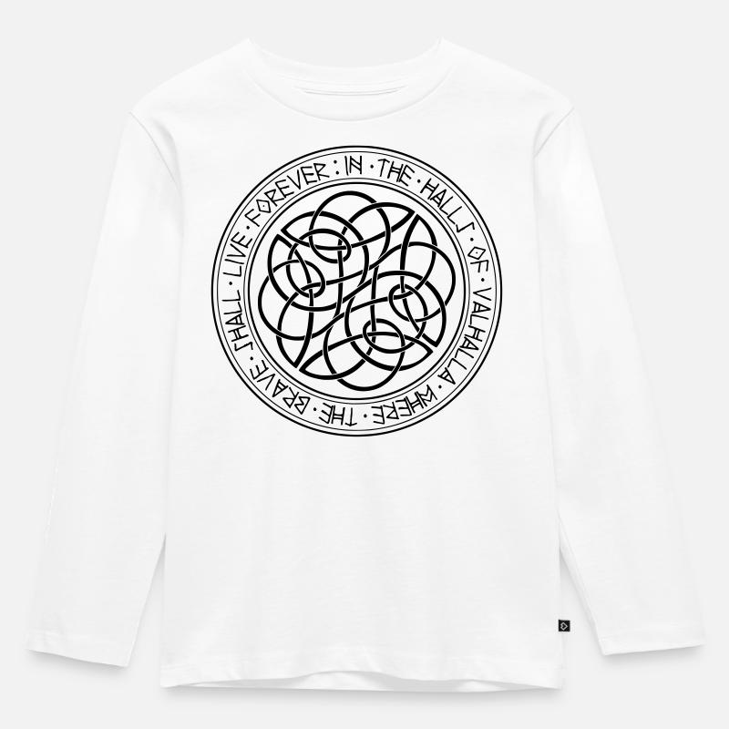 Wikinger - Kinder Premium Bio Langarmshirt - Weiß