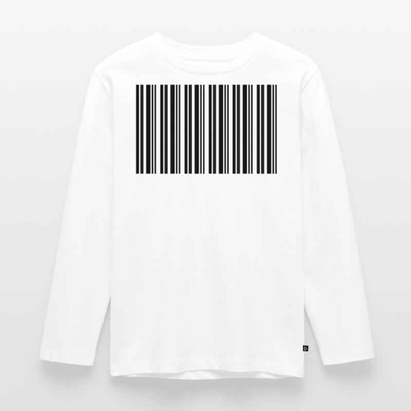 Barcode Strichcode Nerd IT Technik Design Kinder Premium Bio Langarmshirt
