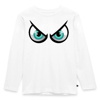 Annoyed cartoon eyes - Kids' Premium Longsleeve Shirt - white - Front - AI Model Kid Female (0cm)