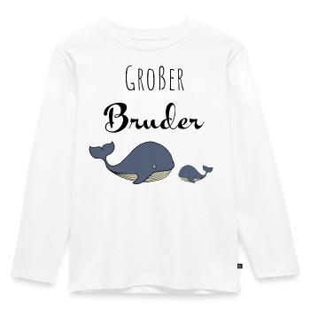 Großer Bruder Wal - Kinder Premium Bio Langarmshirt - Weiß - Vorne - AI Model Kid Female (0cm)