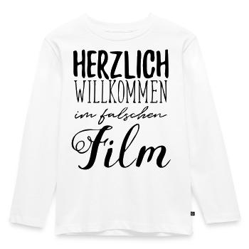 falscher Film - Kinder Premium Bio Langarmshirt - Weiß - Vorne - AI Model Kid Female (0cm)