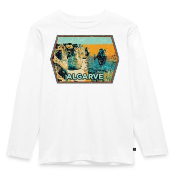 Badge retro, Algarve Portugal, plage été soleil - T-shirt manches longues Premium Enfant - blanc - Devant - AI Model Kid Female (0cm)
