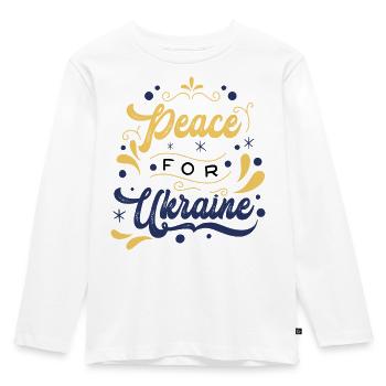 Peace Message Ukraine Illustration - Kids' Premium Longsleeve Shirt - white - Front - AI Model Kid Female (0cm)