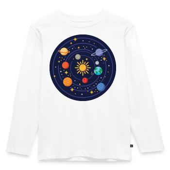 Solar System - Kids' Premium Longsleeve Shirt - white - Front - AI Model Kid Female (0cm)