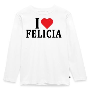 t-shirt I love Felicia t-shirt gift idea - Kids' Premium Longsleeve Shirt - white - Front - AI Model Kid Female (0cm)
