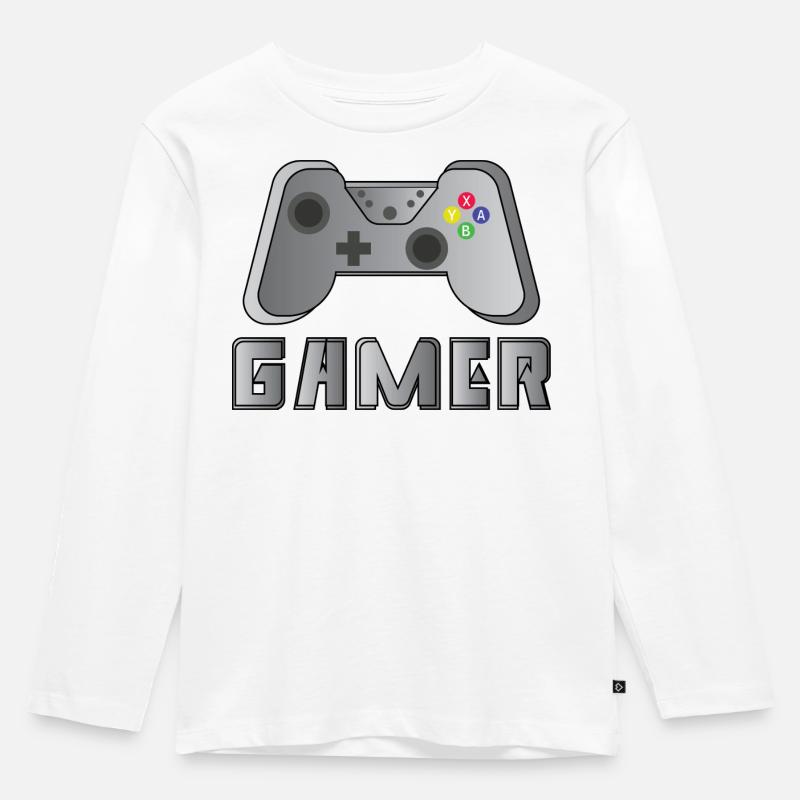 Spieler - Kinder Premium Bio Langarmshirt - Weiß