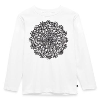Mandala - Kids' Premium Longsleeve Shirt - white - Front - AI Model Kid Female (0cm)