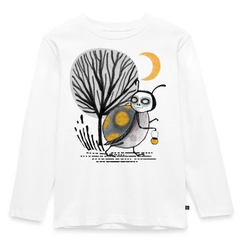 Mondnacht Waldkäfer-Tierchen - Kinder Premium Bio Langarmshirt - Weiß - Vorne - AI Model Kid Female (0cm)