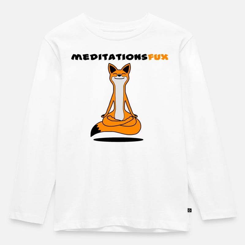 Meditationsfux - Meditationsfuchs, Dialekt - Kinder Premium Bio Langarmshirt - Weiß