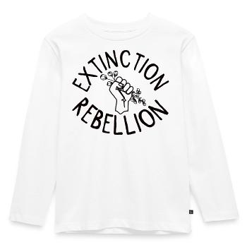 Extinction Rebellion Fist with Bud - Kids' Premium Longsleeve Shirt - white - Front - AI Model Kid Female (0cm)