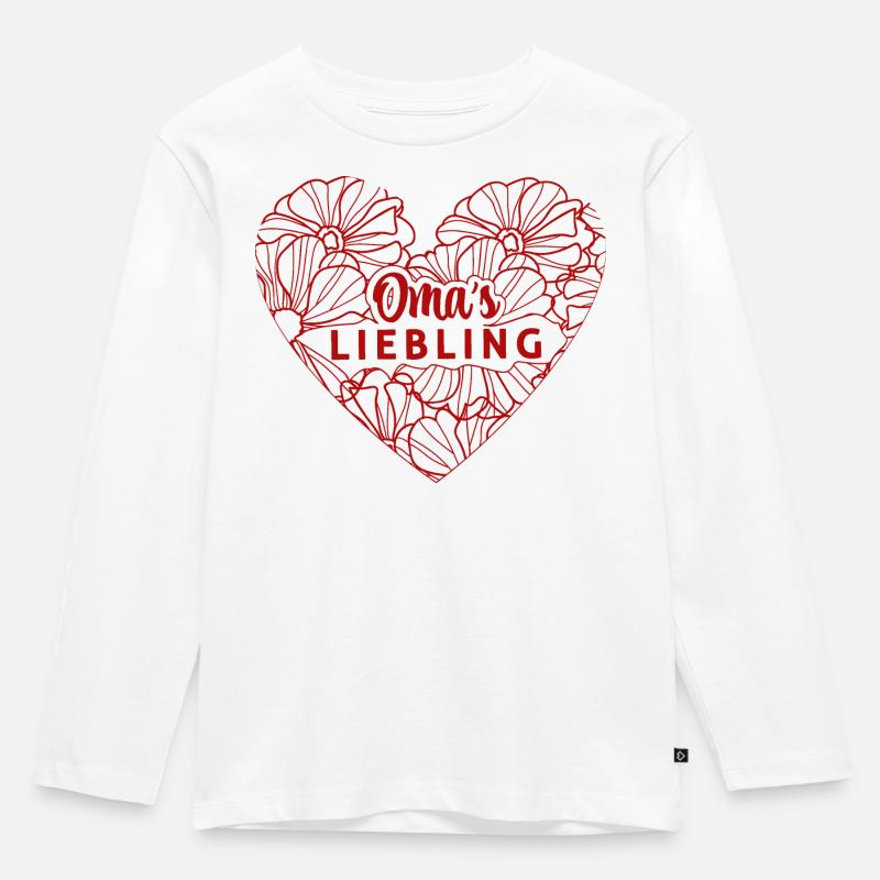 Oma´s Liebling - Kinder Premium Bio Langarmshirt - Weiß