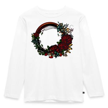roseraie à cadre sombre au look Art Nouveau - T-shirt manches longues Premium Enfant - blanc - Devant - AI Model Kid Female (0cm)