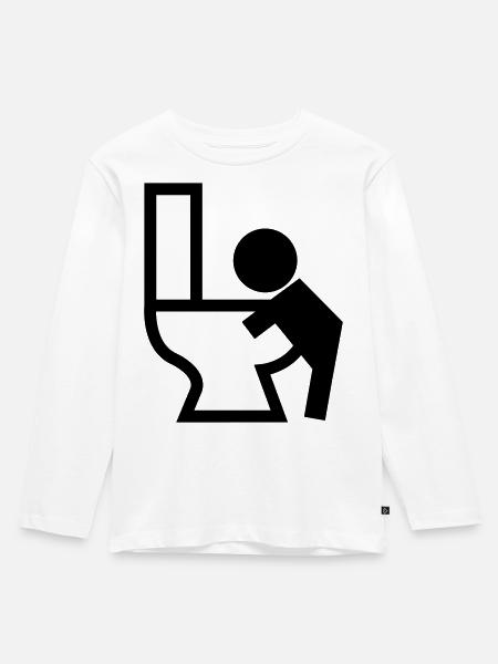 Erbrechen Puck Sick - Kinder Premium Bio Langarmshirt - Weiß