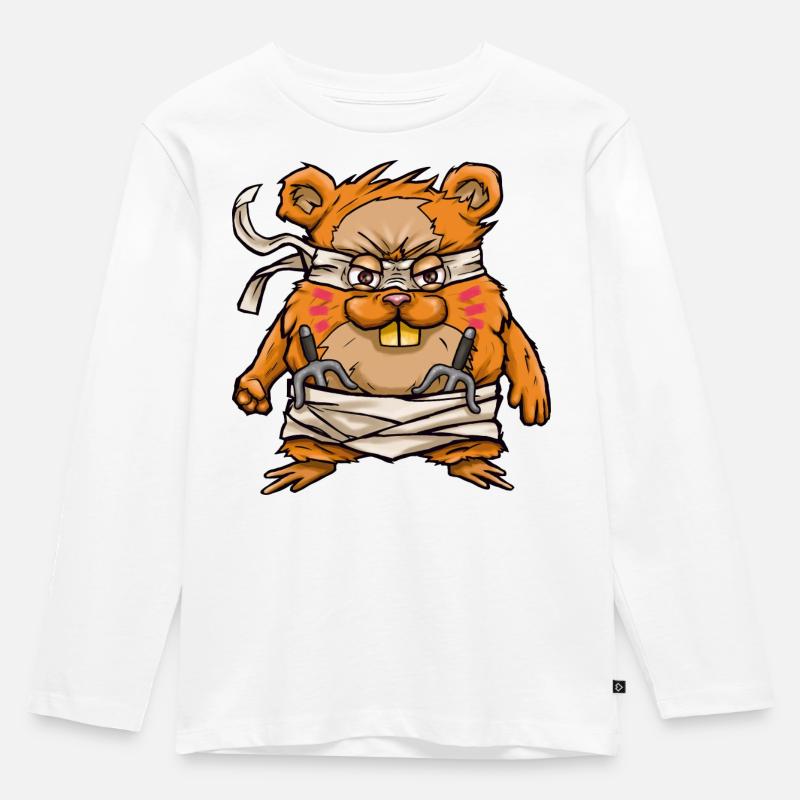 HAM-JITSU - Kinder Premium Bio Langarmshirt - Weiß