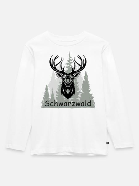 Schwarzwald - Kinder Premium Bio Langarmshirt - Weiß