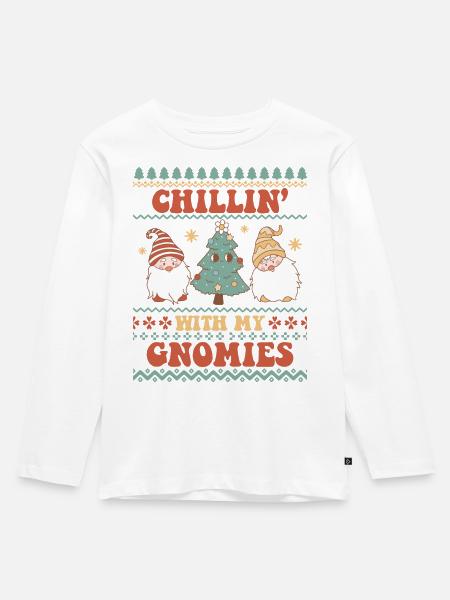 Hässlicher Weihnachtspullover - Kinder Premium Bio Langarmshirt - Weiß