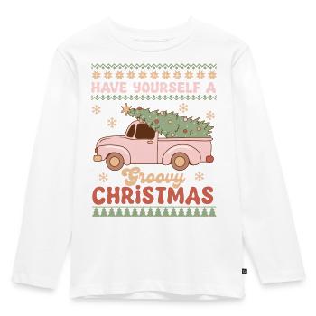 Hässlicher Weihnachtspullover - Kinder Premium Bio Langarmshirt - Weiß - Vorne - AI Model Kid Female (0cm)