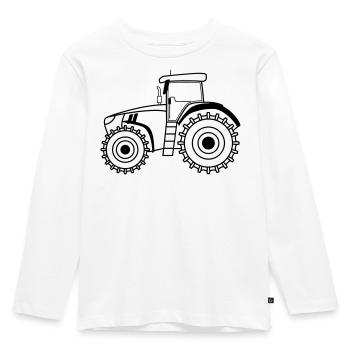 Traktor Symbol Umriss Landwirtschaft - Kinder Premium Bio Langarmshirt - Weiß - Vorne - AI Model Kid Female (0cm)